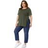 Agnes Orinda Women's Plus Size Side Split Hem Round Neck Short Sleeve Summer Casual T-Shirts - 3 of 4