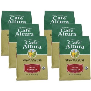 Cafe Altura Organic Italian Style French Roast Whole Bean Coffee - Case of 6/20 oz - 1 of 4