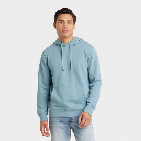 Men s Regular Fit Hooded Sweatshirt Goodfellow Co Teal Blue