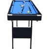 5.5FT Portable Billiards Table - Full Set of Balls, 2 Cue Sticks, Chalk, Felt Brush - Stable Pool Table,Foldable&Easy Assembly, Blue Cloth - 2 of 4
