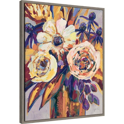 Autumn Floral Canvas Print with Graywash Frame, 23 x 28-Inch