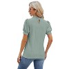 Women's Embroidery Mock Neck Blouse Lantern Sleeve Vintage Ruffle Neck Elegant Eyelet Tops - 2 of 4