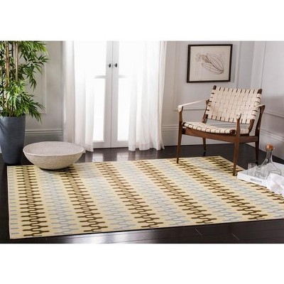 Hampton Green and Light Blue Geometric Outdoor Area Rug