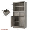 Bathroom Tall Bathroom Cabinet, Floor Storage Cabinet w/ Doors & 2 Drawers, 51" H Tall Organizer Cabinet Freestanding - 2 of 4
