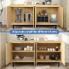 Dyonery 58 Inch Fluted Buffet Cabinet with Shelves & 4 Doors, Modern Storage Sideboard for Dining Room Living Room, Space Saving Organizer,Black - 3 of 4