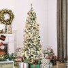 HOMCOM 6 FT Pre-Lit Snow-Flocked Slim Douglas Fir Artificial Christmas Tree with Realistic Branches, 250 LED Lights and 462 Tips - 2 of 4