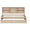 VASIP Natrual Twin Bed Frame with Built-in USB Charging Ports, Side Bookshelves & Storage Drawers - Modern Platform Bed, Space-Saving Bedroom Design - 2 of 4