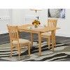 Boho Kitchen Table Set - 3 Piece Dining Table & Chairs - Linen Fabric Seats - 32x54 Inch Rectangle Table - 2 of 4