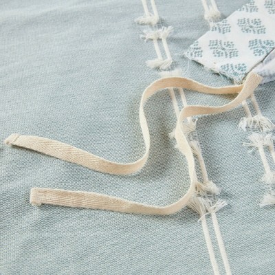 Aqua Cotton Jacquard King/California King Duvet Cover Set