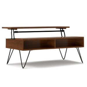 Solid Wood Veneer Lift Top Coffee Table with Storage, Two Open Compartments, Ideal for Living Room or Family Room - 1 of 4