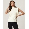 Allegra K Women's Ruffled Sleeve Mock Neck Casual Cable Knit Pullover Sweater Vest - 3 of 4