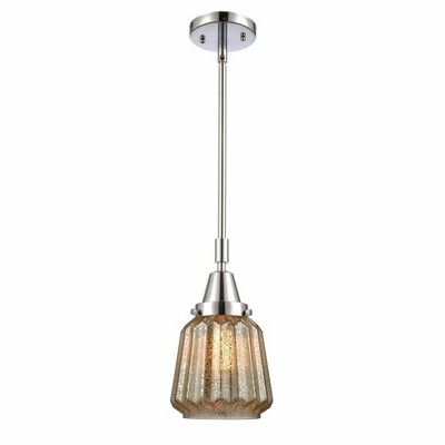Chatham - 1 Light Stem Hung Mini Pendant In Art Deco Style-9.13 Inches Tall and 7 Inches Wide