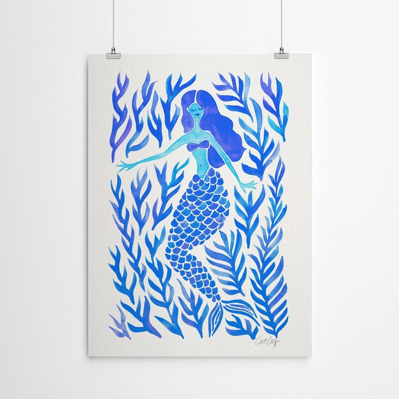 Americanflat Minimalist Animal Kelp Forest Mermaid Blue By Cat Coquillette Poster Art Print, 4 of 9