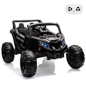 24V Ride On UTV Car for Kids, Remote Control, 200W Motors, LED Lights, USB Music, Spring Suspension - 1 of 4