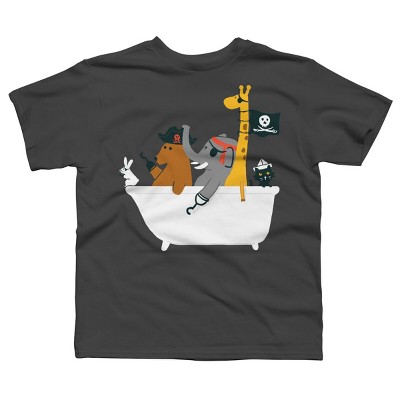 Boy's Design By Humans The pirate ship By radiomode T-Shirt