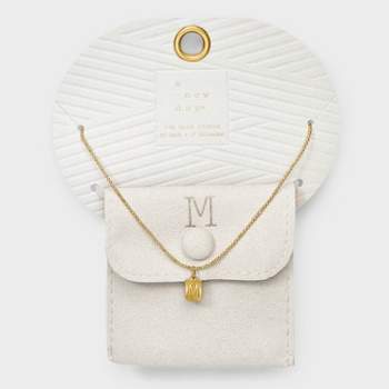 14k Gold Plated Radial Initial Tag Chain Necklace - A New Day™ Gold