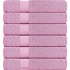 6 Pack Small Bath Towel Set, 22x44, 500 GSM, 100 Ring Spun Cotton, Lightweight, Absorbent, Quick Dry, Pink for Hotel, Spa, Bathroom - 4 of 4