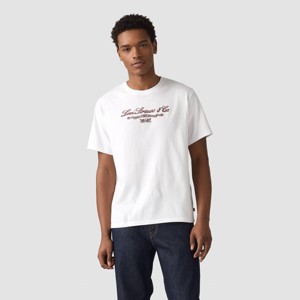 Levi's® Men's Relaxed Fit Short Sleeve Logo Crewneck T-Shirt - White/Red Embroidery - 1 of 3