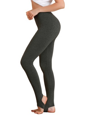 INSPIRE CHIC Women's Elastic Waistband Soft Gym Yoga Cotton Stirrup Pants Leggings