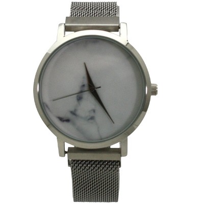 Olivia Pratt Mesh Fashion Watch With Magnetic Closure - Silver