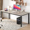 Long Dining Table for 4-6 People, Modern Large Rectangle Wood Kitchen Table with Sturdy Metal Legs - 3 of 4
