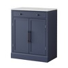 Gulches Modern Freestanding Kitchen Pantry, Buffet Storage Cabinet with Drawer, 2 Adjustable Shelves, Blue Finish, 28.7x17.5x35.4in - 4 of 4