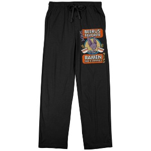 Dragon Ball Z Super Beerus Favorite Ramen Men's Black Sleep Pants - 1 of 4