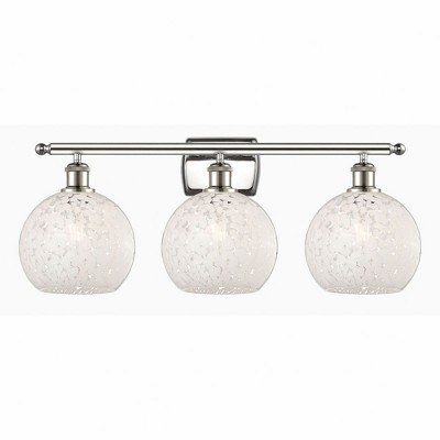 White Mouchette - 3 Light Bath Vanity In Modern Style-11 Inches Tall and 28 Inches Wide