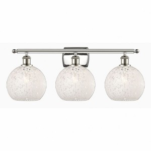 White Mouchette - 3 Light Bath Vanity In Modern Style-11 Inches Tall and 28 Inches Wide - 1 of 1