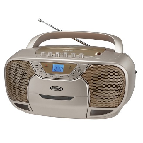 Jensen Cd-590 Portable Bluetooth Stereo Cd Cassette Player/recorder With  Am/fm Radio - Champagne : Target