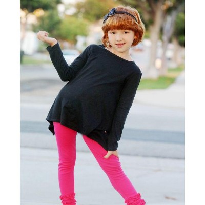 City Threads Cotton Soft Jersey Girls Long Sleeve Shark Bite Tunic | Forest Green - 4Y — фото 2