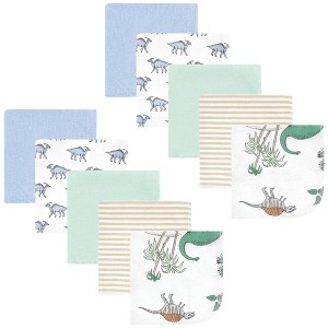 Hudson Baby Infant Boy Flannel Washcloths, Boy Dino World 10Pk, One Size - 1 of 4