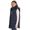 Women's Long Puffer Vest with Hood - S.E.B. By SEBBY - 3 of 4