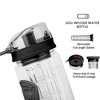 iMountek Fruit Infuser Water Bottle 32OZ Juice Shaker Sport w/ Flip Top Lid Anti-Slip Grips For Office Home Sport Running Walking Hiking Black - 3 of 4