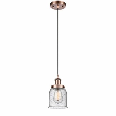 Bell - 1 Light Cord Hung Mini Pendant In Industrial Style-10 Inches Tall and 5 Inches Wide