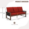 YARDSIGHT Durable Wooden Patio Sofa with Soft, Removable Cushions for Outdoor Living - 3 of 4