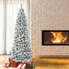 National Tree Company First Traditions 7.5' Unlit Slim Medium Flocked Acacia Hinged Artificial Christmas Tree: Indoor Corner Display - image 2 of 3