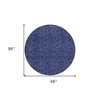 Navy Blue And Charcoal Floral Washable Indoor Outdoor Area Rug - 3 of 4
