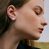 18K Gold Plated Halo Stud Earrings with Sterling Silver Posts | Big Brilliant CZ for Sensitive Ears - 2 of 4