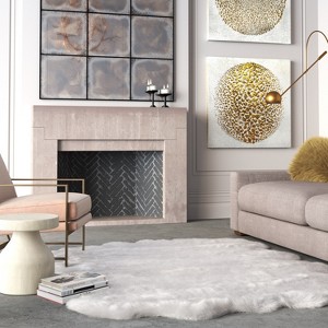 YOOCOZZ Gloss White Faux Fur Area Rug - 1 of 4