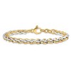 Black Bow Jewelry 14k Two Tone Gold 5.5mm Polished Fancy Link Chain Bracelet, 7.5 Inch - 3 of 4