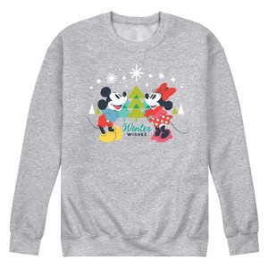 Men's - Disney - Mickey and Minnie Mouse Winter Wishes Graphic Fleece Sweatshirt - 1 of 4