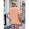 Summer Tops for Women 2025 Short Sleeve V Neck Dressy Lace Eyelet Blouses Shirts - 2 of 4
