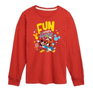 Boys' - Disney - Fun Starts Here Long Sleeve Graphic T-Shirt - 1 of 4