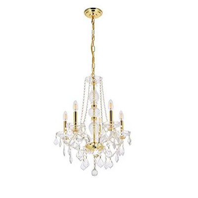 Verona 5-Light Gold Chandelier with Clear Royal Cut Crystal