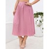 Coolmee Womens Plus Size Maxi Skirt Long Shirring Pleated Skirts Elastic High Waisted A Line Skirts - 2 of 4