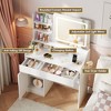 Makeup Vanity Desk with Lighted Mirror, Power Outlet, 2 Drawers and Cabinet - 3 of 4