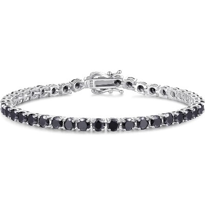 Sterling Silver Birthstone Tennis Bracelet, 4mm Wide 7.2 Inch Fine Jewelry for Wedding, Prom, Birthday Gift for Women