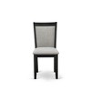 East West Furniture,Mid Century Dining Chairs - Shitake Linen Fabric Seat and High Chair Back(Set of 2) - 3 of 4