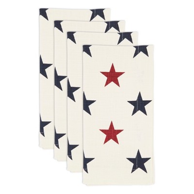 Americana Stars Cream Cotton Napkin Set of 4